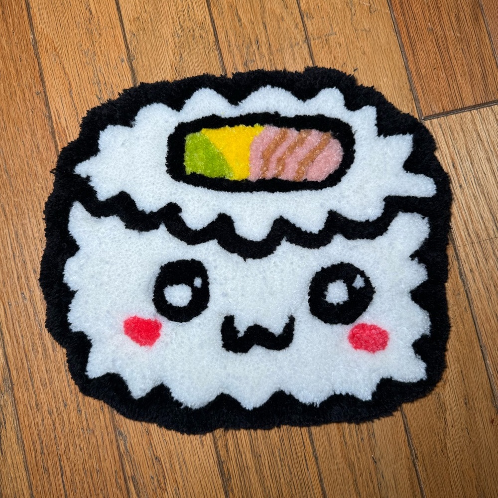 Cute Sushi Face Rug - Picture 2 of 5